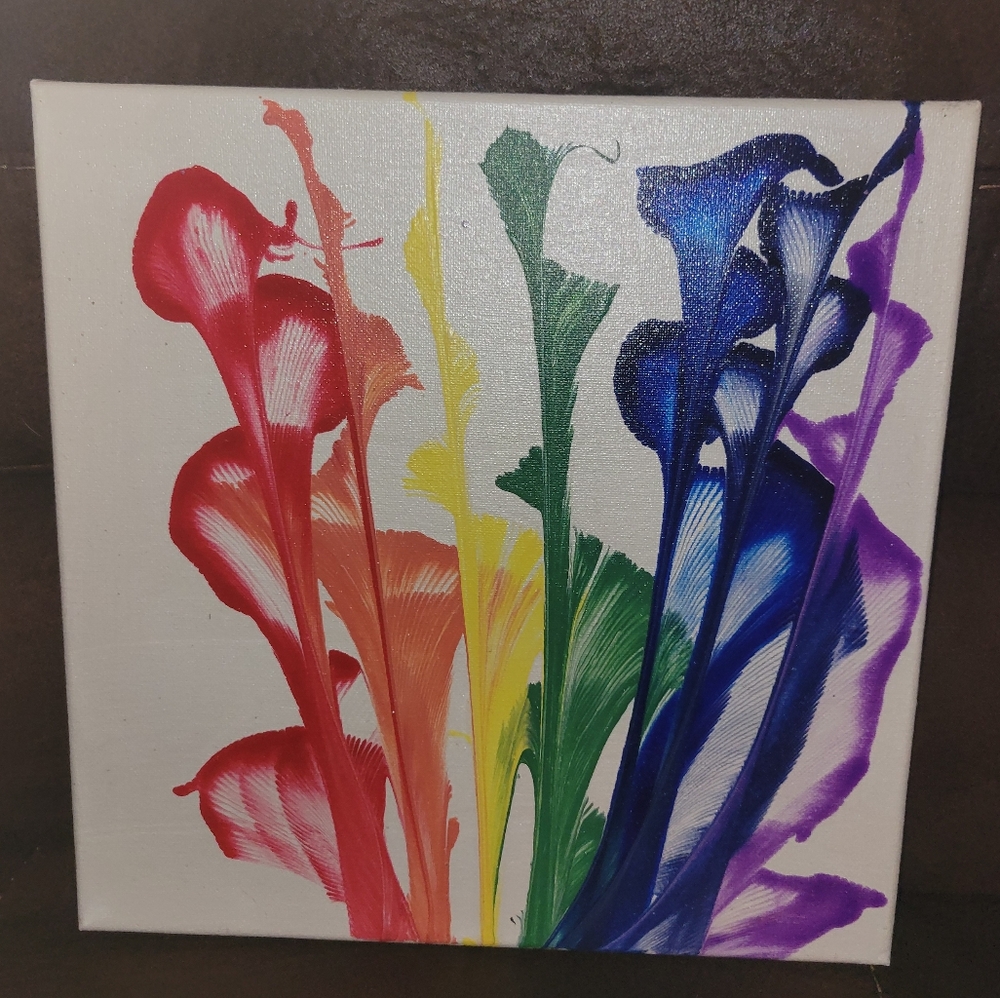 Rainbow 12 x 12 acrylic artwork